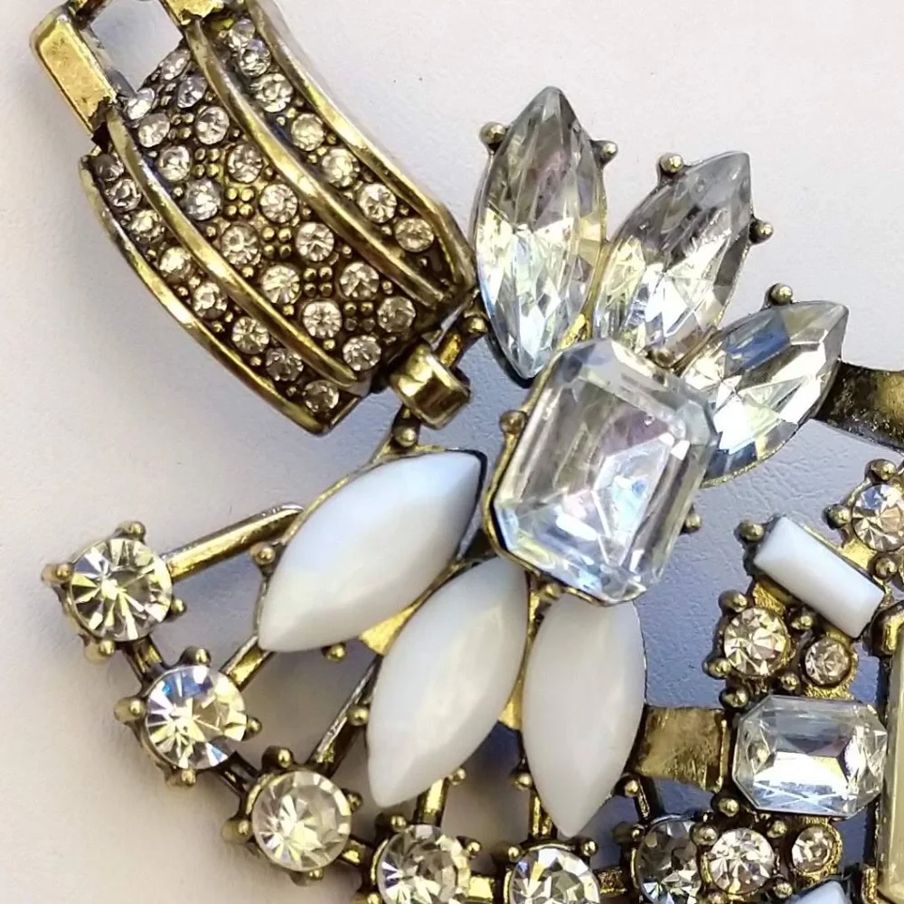 Ornate bead and cz statement necklace